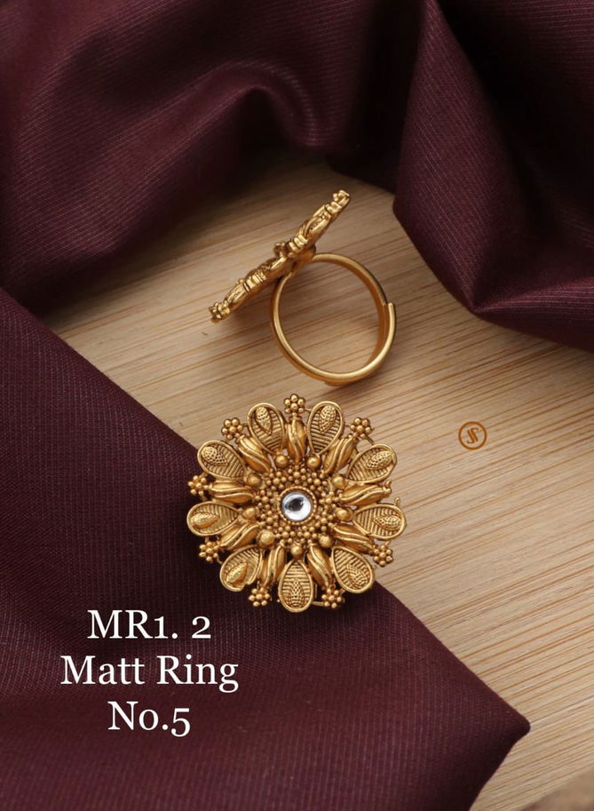 MR1 Designer Rajawadi Matt Rings Wholesalers In Delhi
